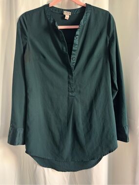 Merona XS Dark Teal Long Sleeve Blouse
